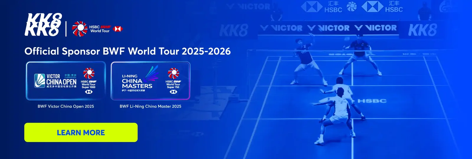 KK8, official sponsor of the BWF World Tour